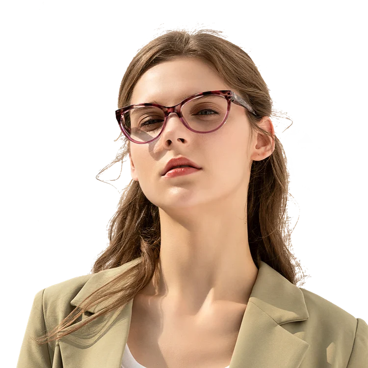 Wenzhou Factory Fashion Multicolor Plastic Frame Women Cat Eye Reading Glasses