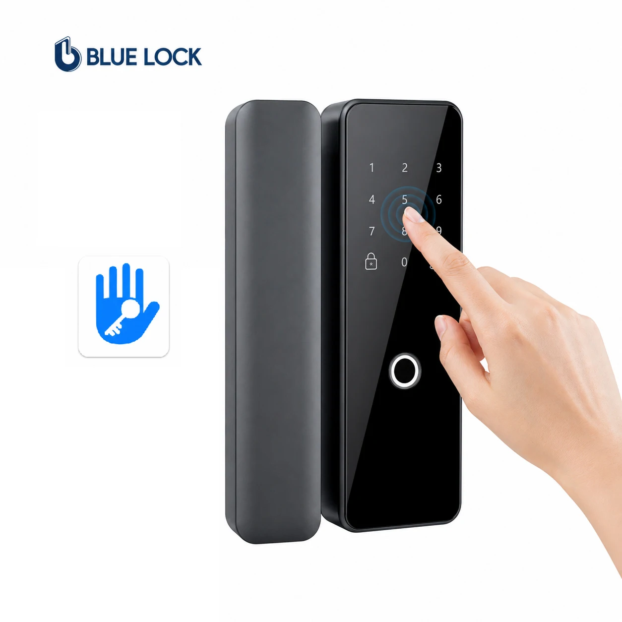 Bluelock TTLock Remote Control Ai Smart Lock for Glass Door Office Card Password Remote Unlock Fingerprint Smart Door Lock