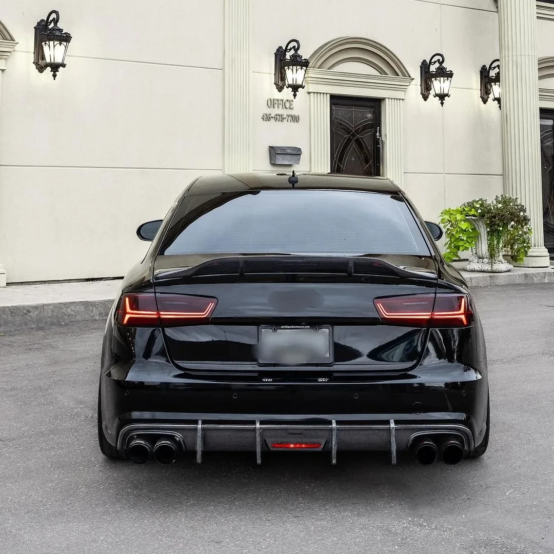 Audi A6 S6 Sline 2013-2015 リアディフューザー Amazon.com: Carbon Fiber Rear Bumper Diffuser for Audi A6