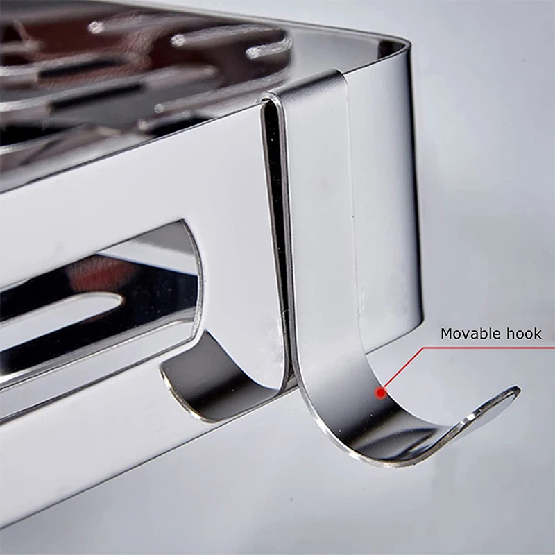 Wall Mounted Adhesive Corner Shower Shelf Caddy Rack Bathroom Corner