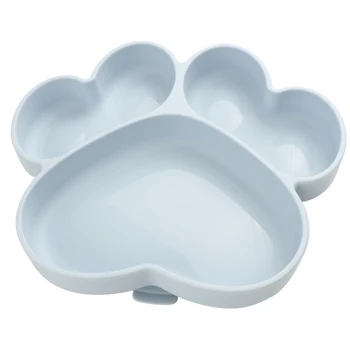 Baby Suction Plates Bear Paw Shape BPA Free Silicone Food Bowl Newborn Food Grade Non Slip Placemat Children Learning Tableware