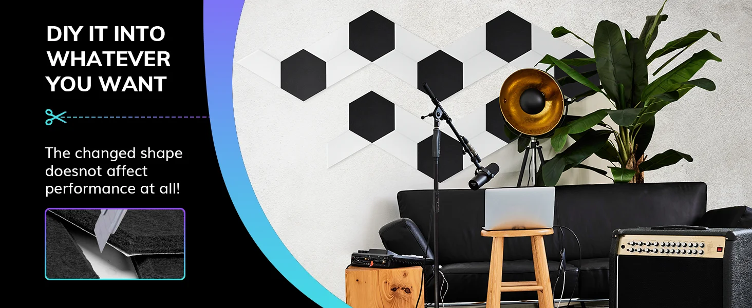 YuanYuan 18-Pack Pet Felt Acoustic Panel High Density Noise Insulation Panel For Wall manufacture