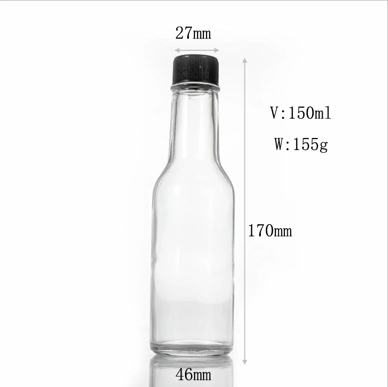 Factory Stock 100 Ml 150 Ml 250 Ml Empty Glass Hot Sauce Woozy Bottle