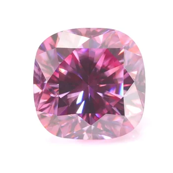 Fancy shape Pink color cushion cut loose moissanite 4.5*4.5mm-11*11mm Excellent quality GRA certificate moissanite diamonds