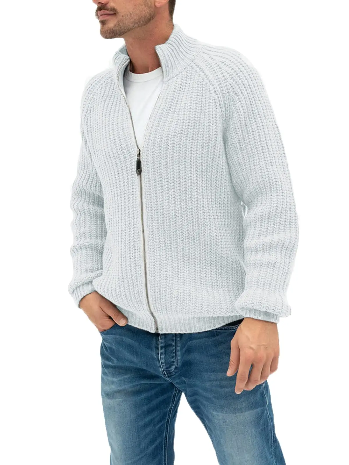 Men's Ribbed Zip Cardigan