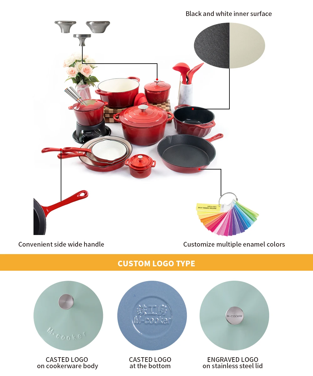 Mcooker New Design Cooking Pot 18cm Home Enamel Cast Iron Milk Pot