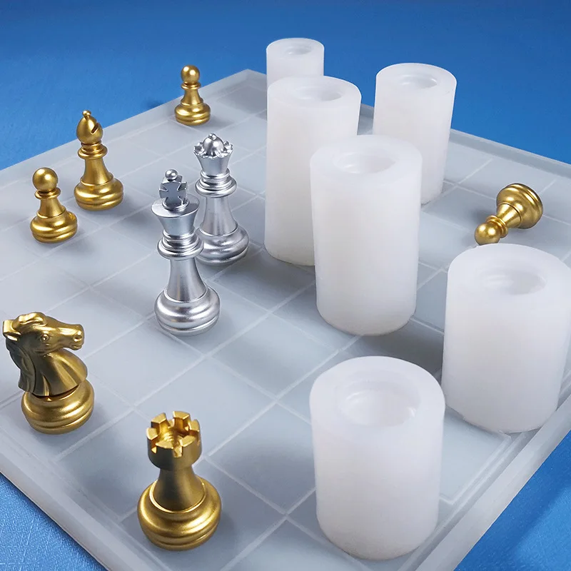 Chess Sets Resin Silicone Molds Board Game Moulds Large Chess Piece Mold Set