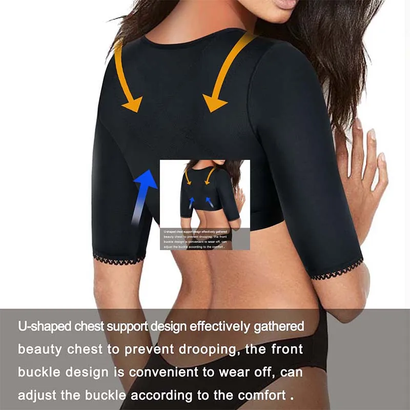 Seamless Tops Shaping Underwear Shapewear Compression Chest Bra Shaper with Arm Shaper for Women