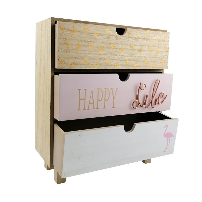 Drawer handmade lockers are suitable for cosmetics, cosmetics and office supplies small wood boxes