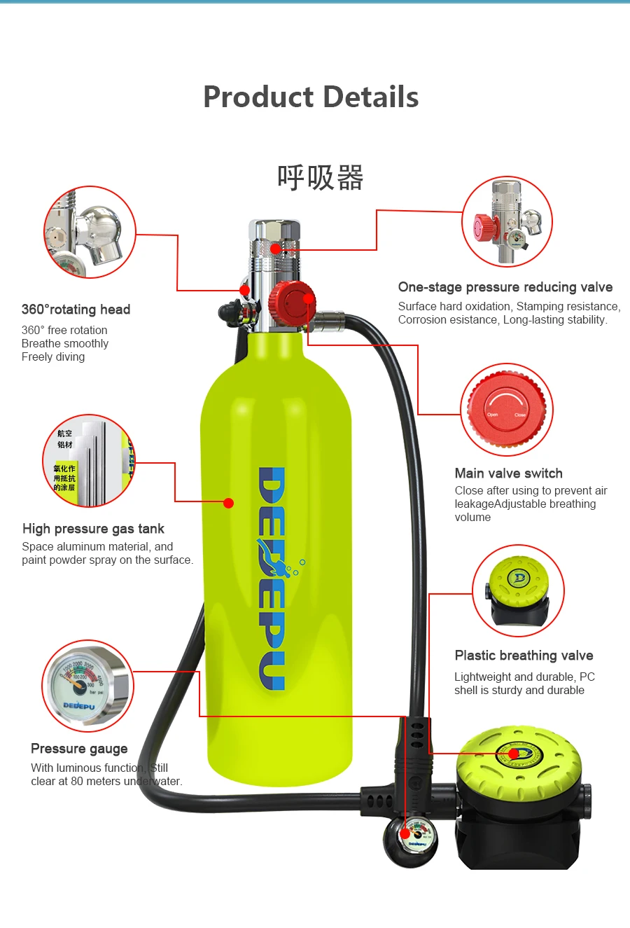 2.3l Scuba Tank Diving Oxygen Scuba Diving Oxygen Tank Oxygen Diving