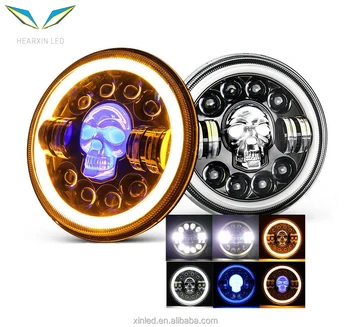 Phare à LED De 7 Pouces Pour Jeep Wrangler Datsun 280zx 240z 260z Lada Niva 4x4 H4 Drl Rond 7 Phares Avec Halo Dyeux Dange