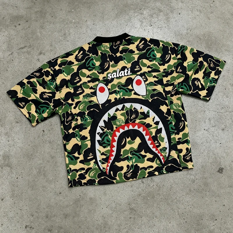 Custom Sun Faded Soft Combed Cotton Drop Shoulder Boxy Oversized Tee Realtree Camo Digital Print Summer Heavyweight Cropped gallery 2