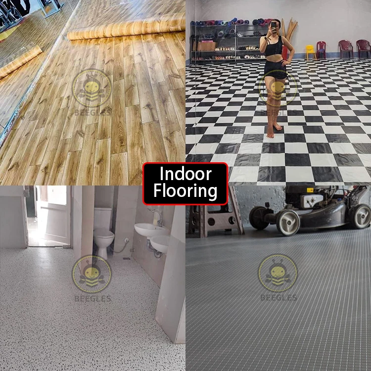 Sponge PVC Flooring Roll Plastic Vinyl Sheet Floor Carpet Mat Cover Covering Linoleum Cheap Price Foam Back Dry Backing Stylish