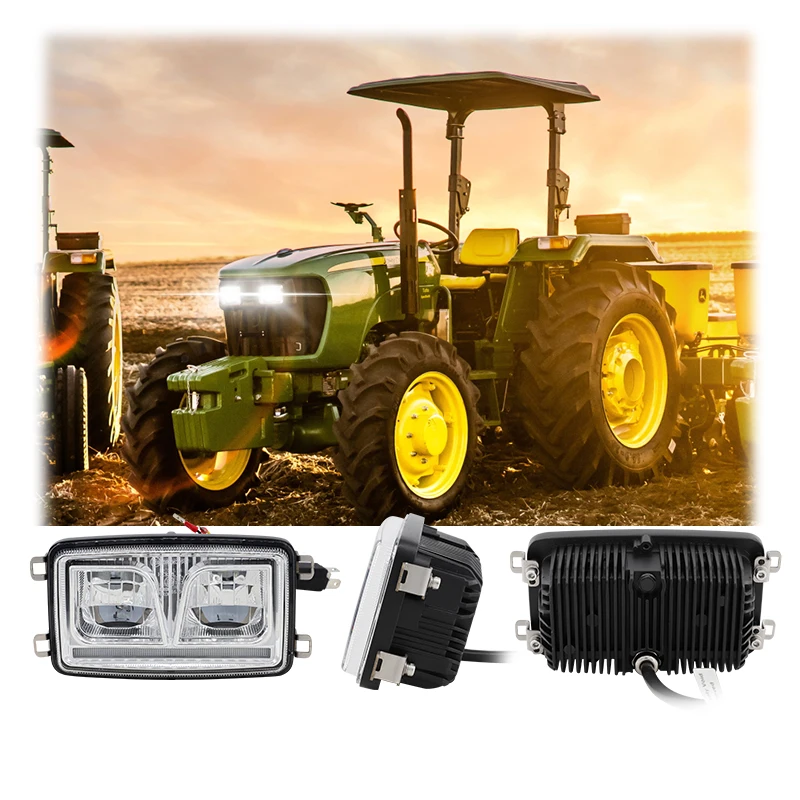 ECE R149 John Dee-re Tractor 3 X 5'' Aluminum LED Headlamp with High 6000K Low Beam New Condition Includes Parking Light