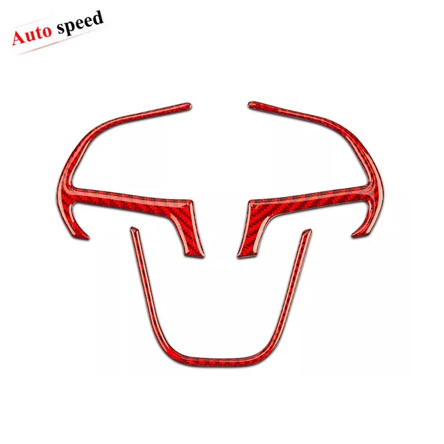 Carbon Fiber Steering Wheel Button Frame Sticker Trim for Dodge Charger LD 2015+ RT Emblem Logo Badge Interior Car Accessories