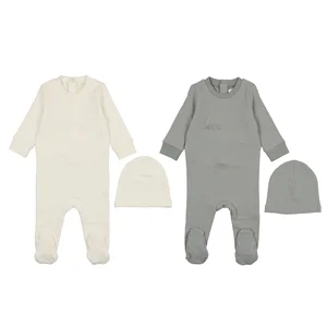 Kids Clothes Manufacturer Custom Logo Caps Button Terry Cotton Embroidery Autumn Winter Toddler Baby Clothes