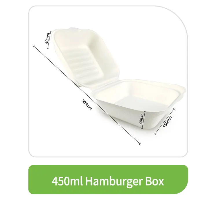 Eco Friendly Bamboo Compostable Sugarcane Bagasse 450ml Lunch Box - Buy ...