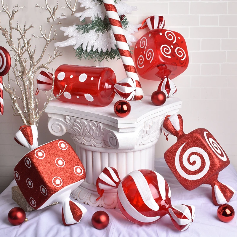Outdoor  Indoor Shopping Mall Large Hanging Candy Christmas Decoration