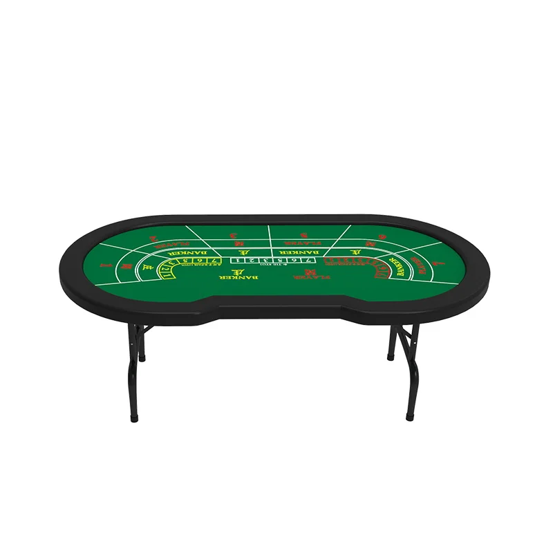 Овальный покерный стол для казино, 96 дюймов, зеленый цвет, складные ножки, покерный стол для продажи