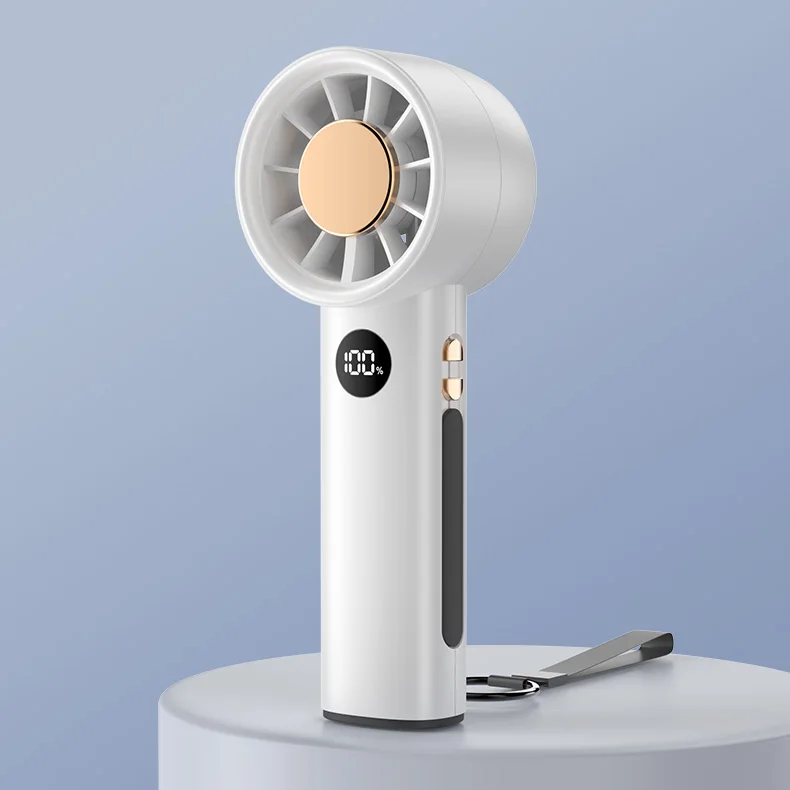 Classic Five Industrial Fan White Mini Handheld Fan Rechargeable