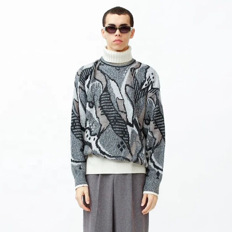 custom jacquard knit sweater