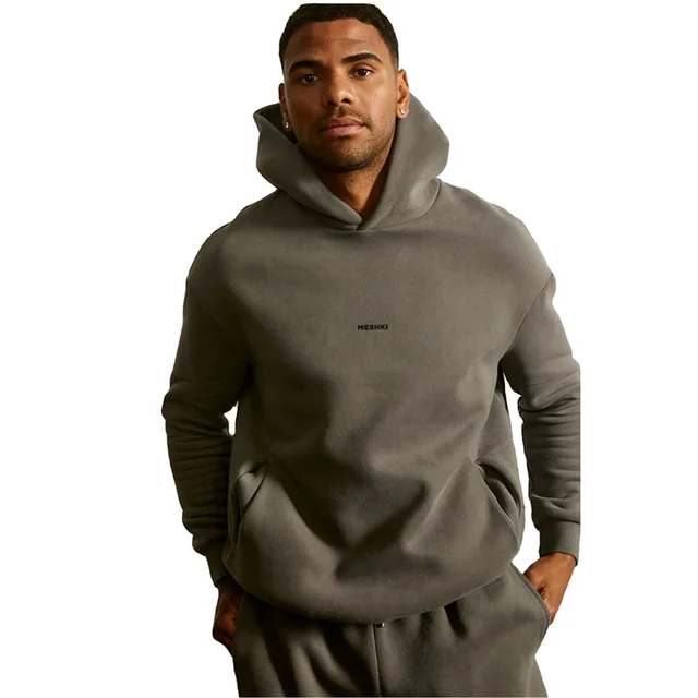 High Quality Men's Oversized Plain Hoodie Custom Private Logo Cut and Sew Pullover Hoodie and Sweatshirt