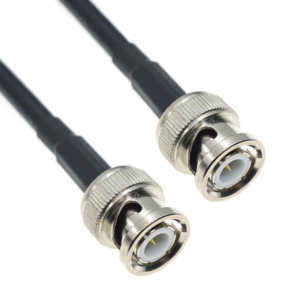 RG58 BNC Male Plug Q9 Crimp Connector Lot 50ohm RF Coax Coaxial Pigtail Jumper 50ohm Cable 10A Rated Current Copper Contact