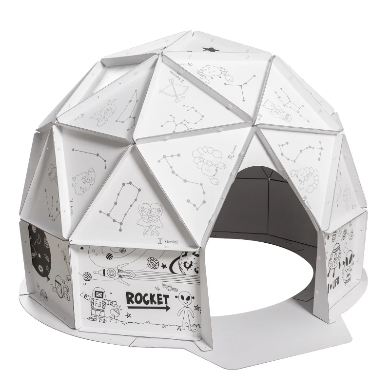 2022 New Children's Cardboard Diy Starry Sky Tent Ins Baby House Tent  Indoor Graffiti House