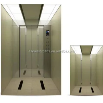 Office Building Design Elevator Lifts Cabin With Mirror Stainless Steel Decorative Strip
