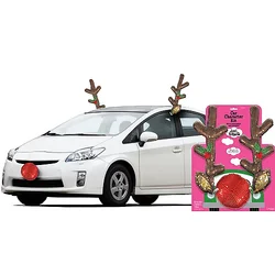 Рождественский автомобильный комплект для украшения автомобиля с оленями и рогами, набор для украшения автомобиля с колокольчиками, оленем и красным носом, аксессуары для автомобиля