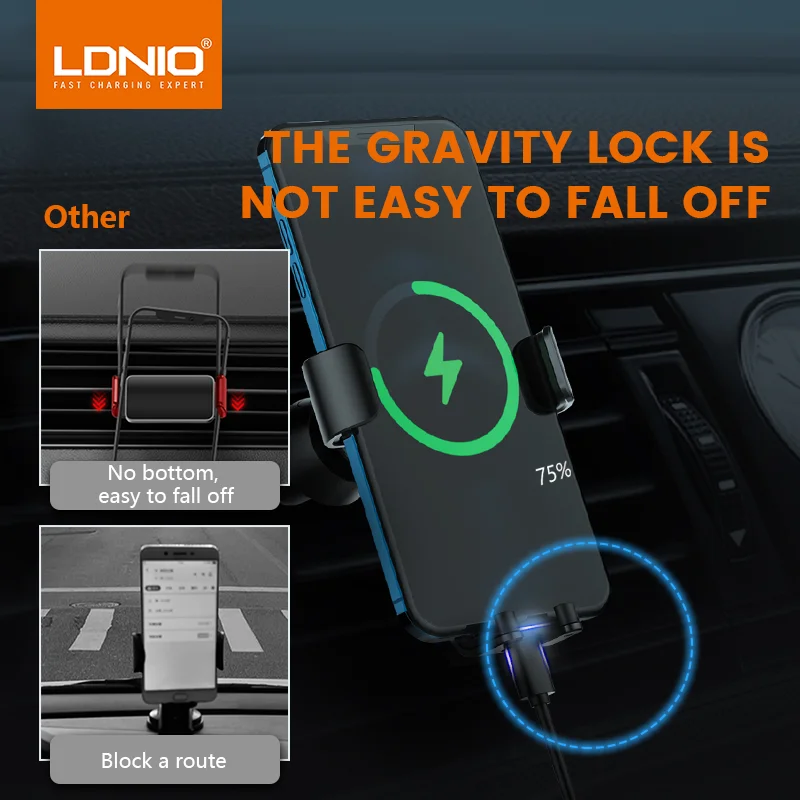 LDNIO MG10 Garvity Portable Strong Magnetic Mobile Phone Stand Auto Car Air Vent Mount Holder