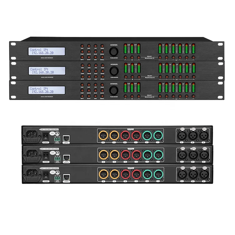 Audio Processor 3 in 6 Out Professional Digital Effector Audio signal Processor Amplifier