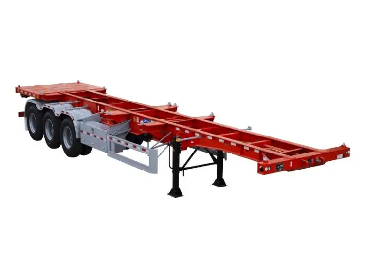 Low Bed Loader Exceptional Service Container Carrier Chassis Trailer Skeleton Semi Trailer