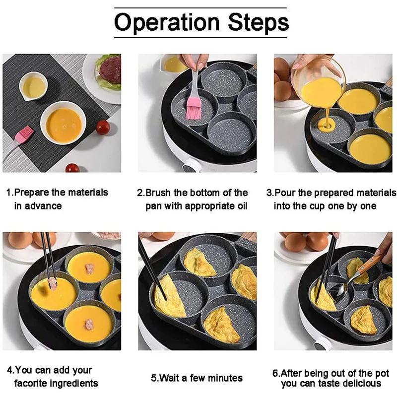 Egg Frying Pan Nonstick Pancake Pans 2/4-Cups Cookware Pancake Pan Egg Pan  Suitable for Gas Stove Induction Cooker Cookware Pan - AliExpress