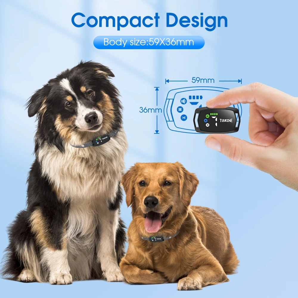 Anti-Bark Device No Shock Safe Stop Barking Training Dog Bark Control Collar With Sound Sensor and Gyroscope Motion Sensor