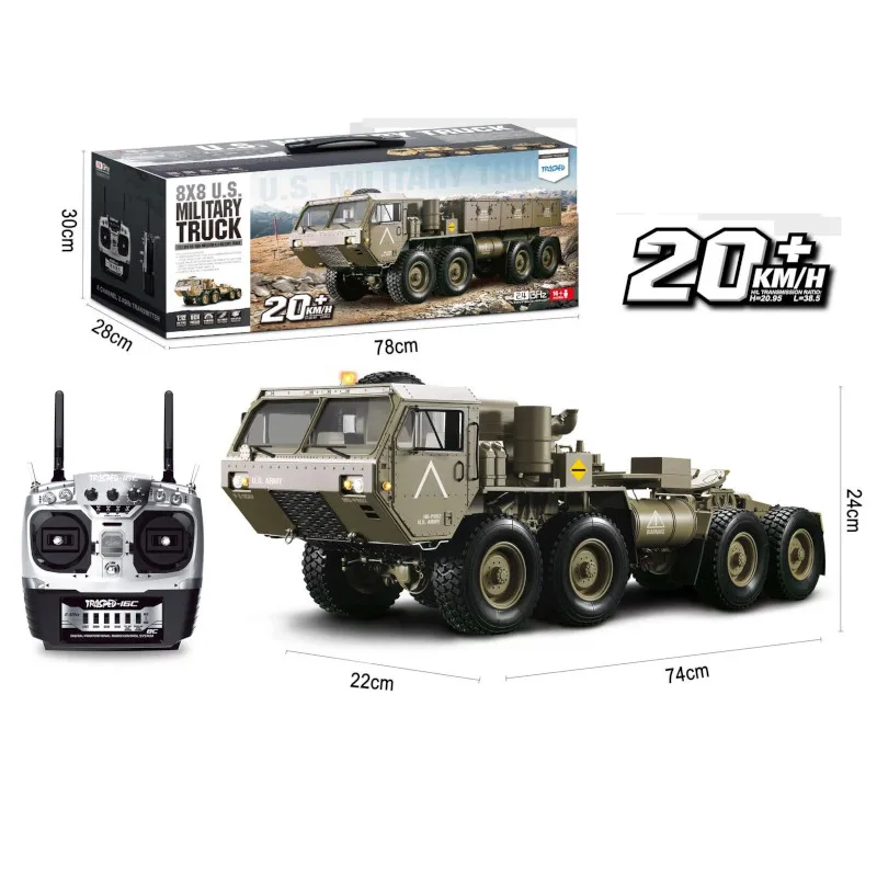 1/12th Scale HG-P802 Pro 8x8 HEMMT Truck - Military Upgraded RC Model