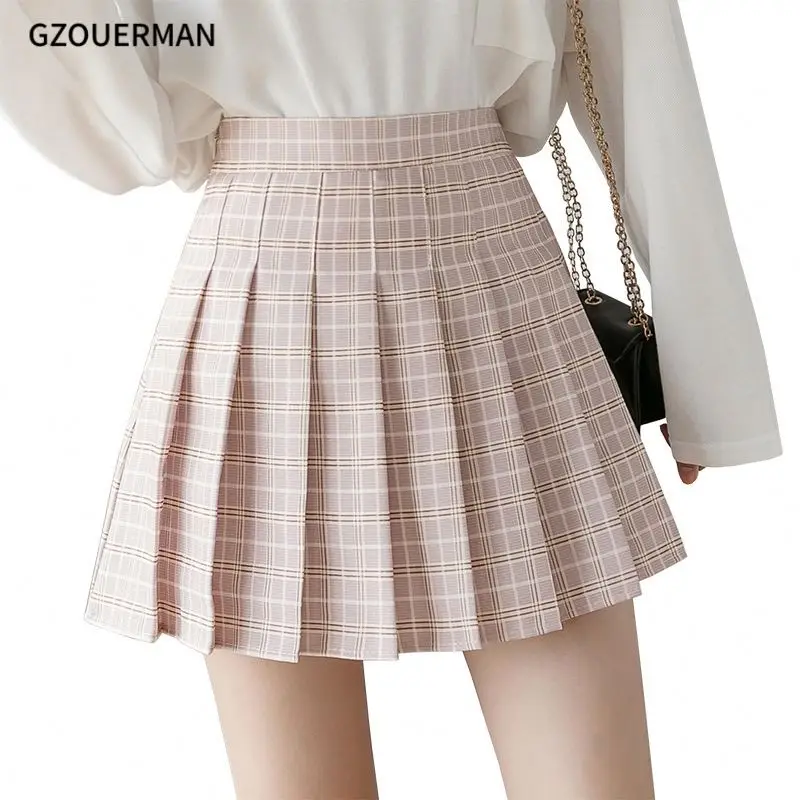 Summer Women Skirts 2025 New Korean High Waist Plaid Mini Skirt Women School Girls Sexy Cute Pleated Skirt With Zipper