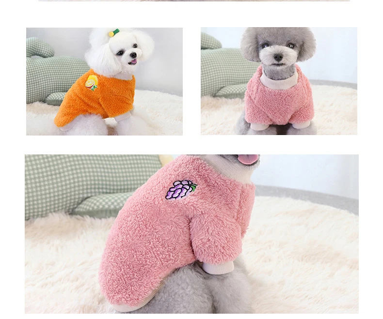 Pet Cat Dog Clothes Comfortable Winter Warm Fleece Coat For Medium ...