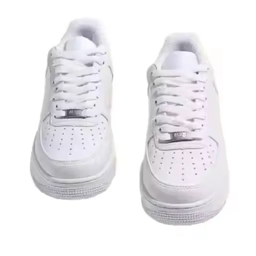 Pure White Low-Top Walking Shoes for Men Women One Wear-resistant