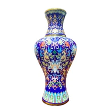 Jingdezhen ceramics Enamel colored lotus fish tail vase with tangled branches Retro Luxury Vase