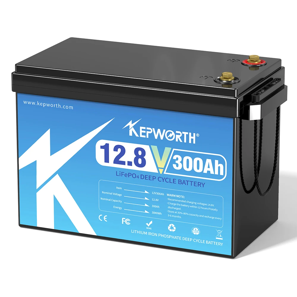 Kepworth 12V 300Ah LiFePO4 Deep Cycle Lithium Battery - 3840Wh for