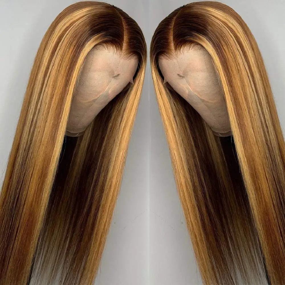 golden brown lace front wigs