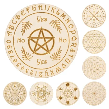 Wooden Decoration Symbol charka tree of life wooden crystal grid sacred geometry mandala wood