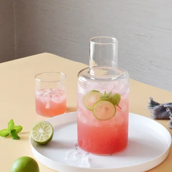 56H Simple household transparent high-temperature-resistant glass large-capacity cooler cup set with water cup