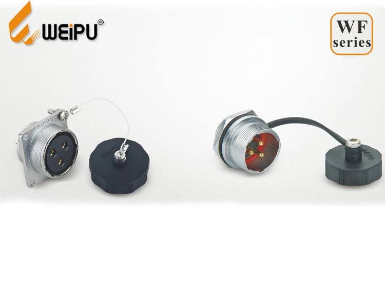 WEIPU IP67 16MM 20MM Waterproof Connector 2-hole Flange Receptacle IP67 2 Pin Insulated Electrical Cable Connector With Wire