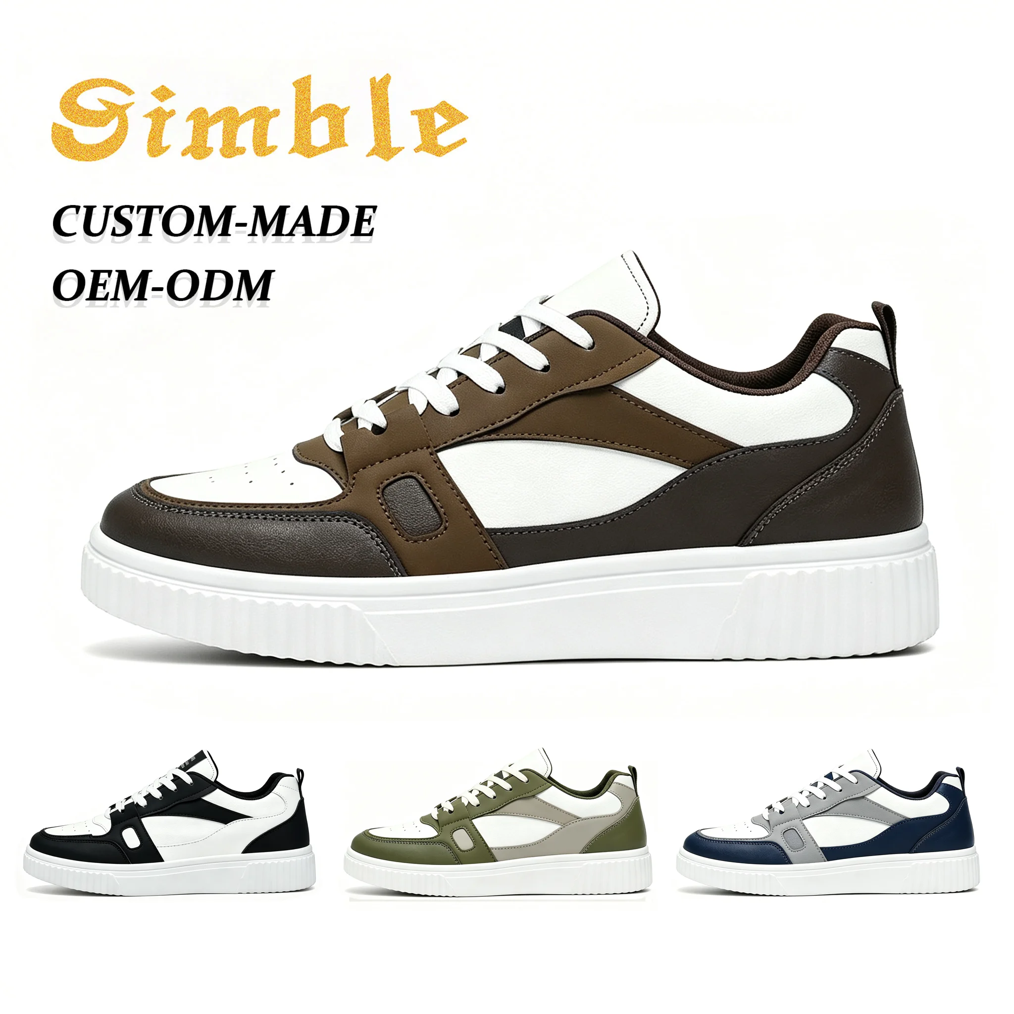 Customized Youth Fashion Casual Shoes Zapatos De Hombre Lace up Breathable PU Men Sneakers Skateboarding Shoes