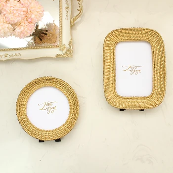 European style Mini Resin Woven Multi Shape Photo Frame for home and office decoration photo frame