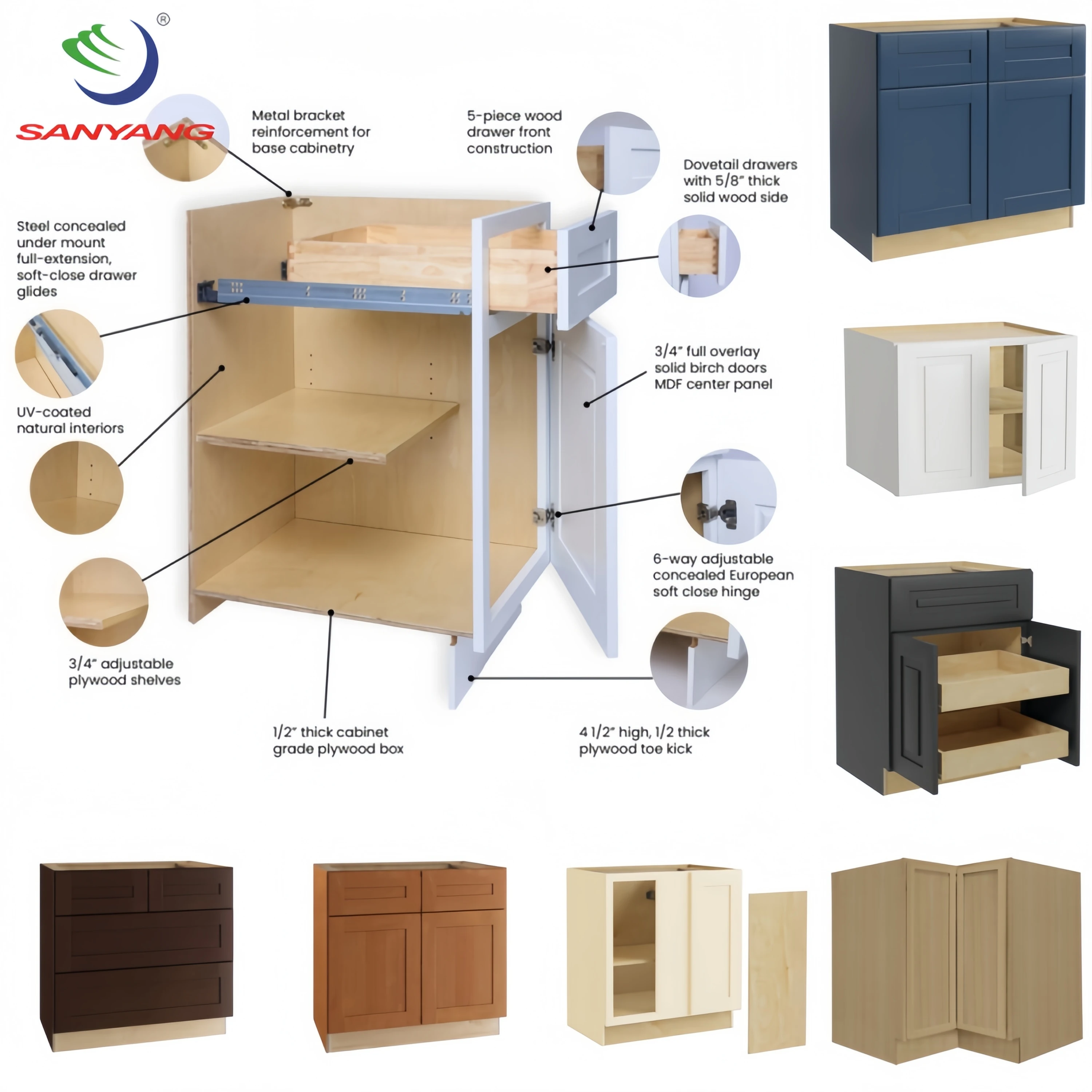 Modern Custom Color RTA Solid Wood Slim Shaker Green Kitchen Cabinets Ready to Assemble Kitchen Cabinet With Island