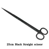 25cm black straight scissor