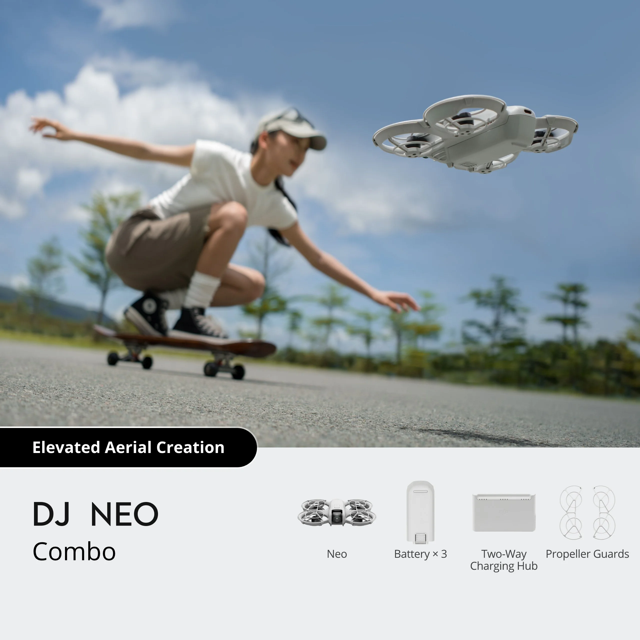 Mini Drone with 4K UHD Camera D J I Elevated Aerial Creation AI Self Flying Drone Three-Battery Combo for Mini Neo Drones